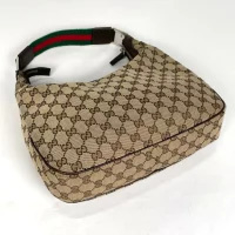 Gucci web shoulder Sherry GG bag brown canvas beige Hobo Brown Tan